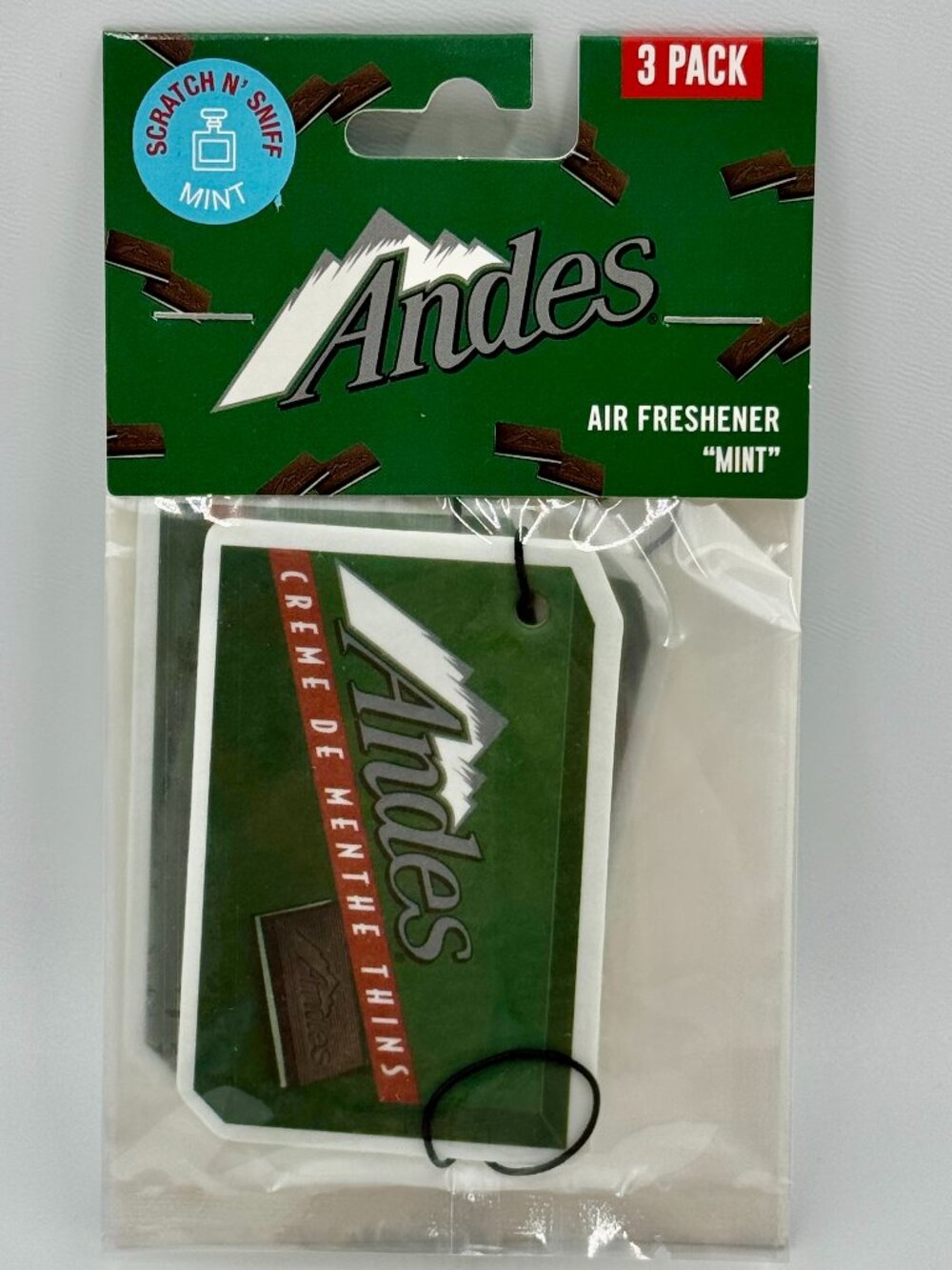 3 Andes Creme De Menthe Thins Mint Scented Car Air Fresheners
